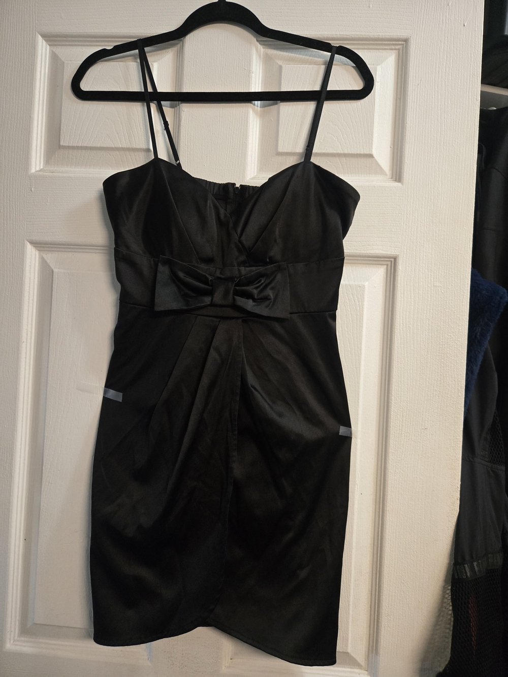 Papaya Black Bow-Front Mini Dress